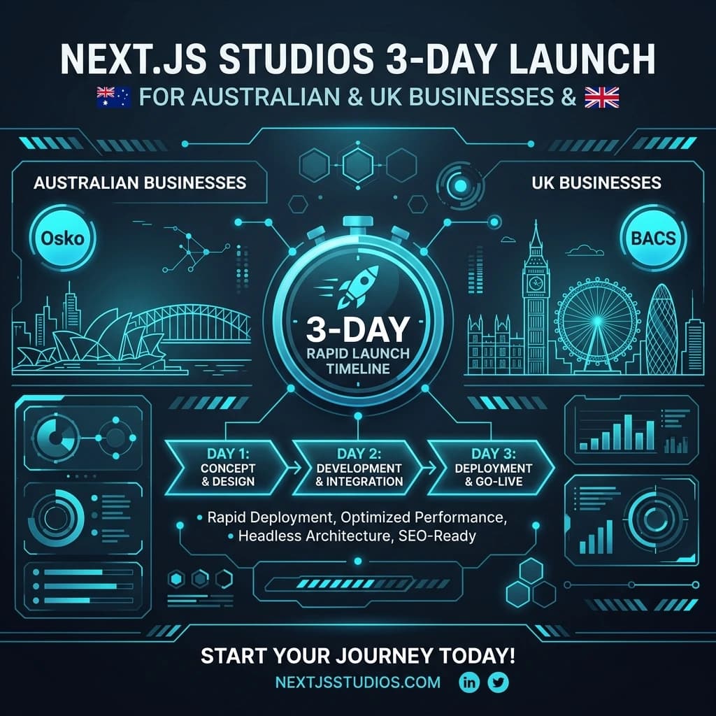 Why Australian & UK Businesses Choose Next.js Web Studios for Fast 3-Day Launches