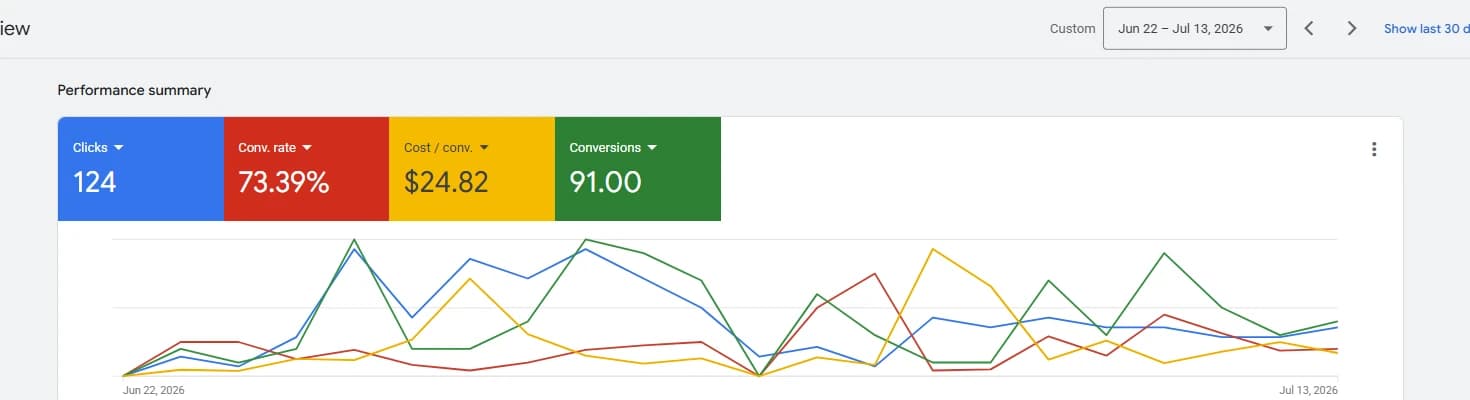 Google Ads 73.39% Conversion Rate Infographic