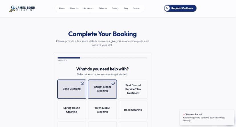 Booking Stage 01 - Services