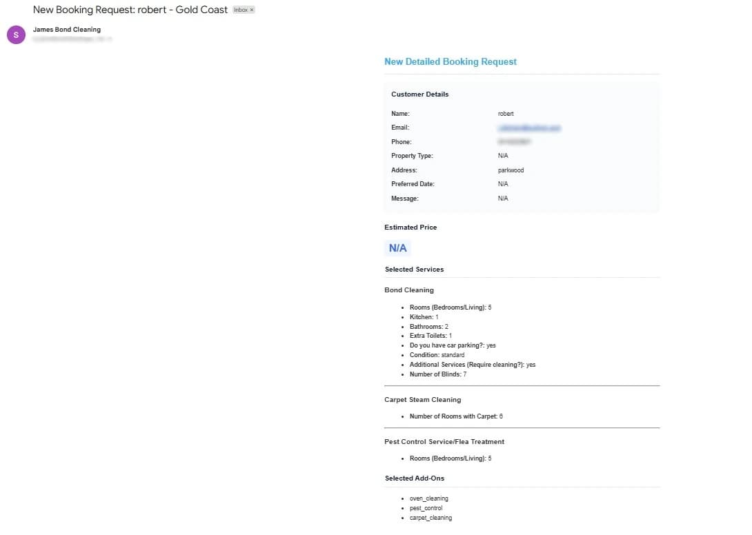 Commercial Email Lead Reconciliation Record