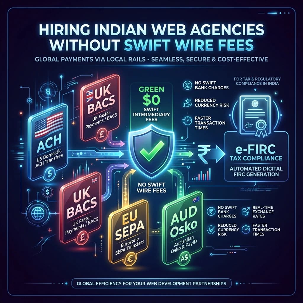 How US & UK Companies Can Safely Hire Indian Web Agencies (Without SWIFT Fee Traps)